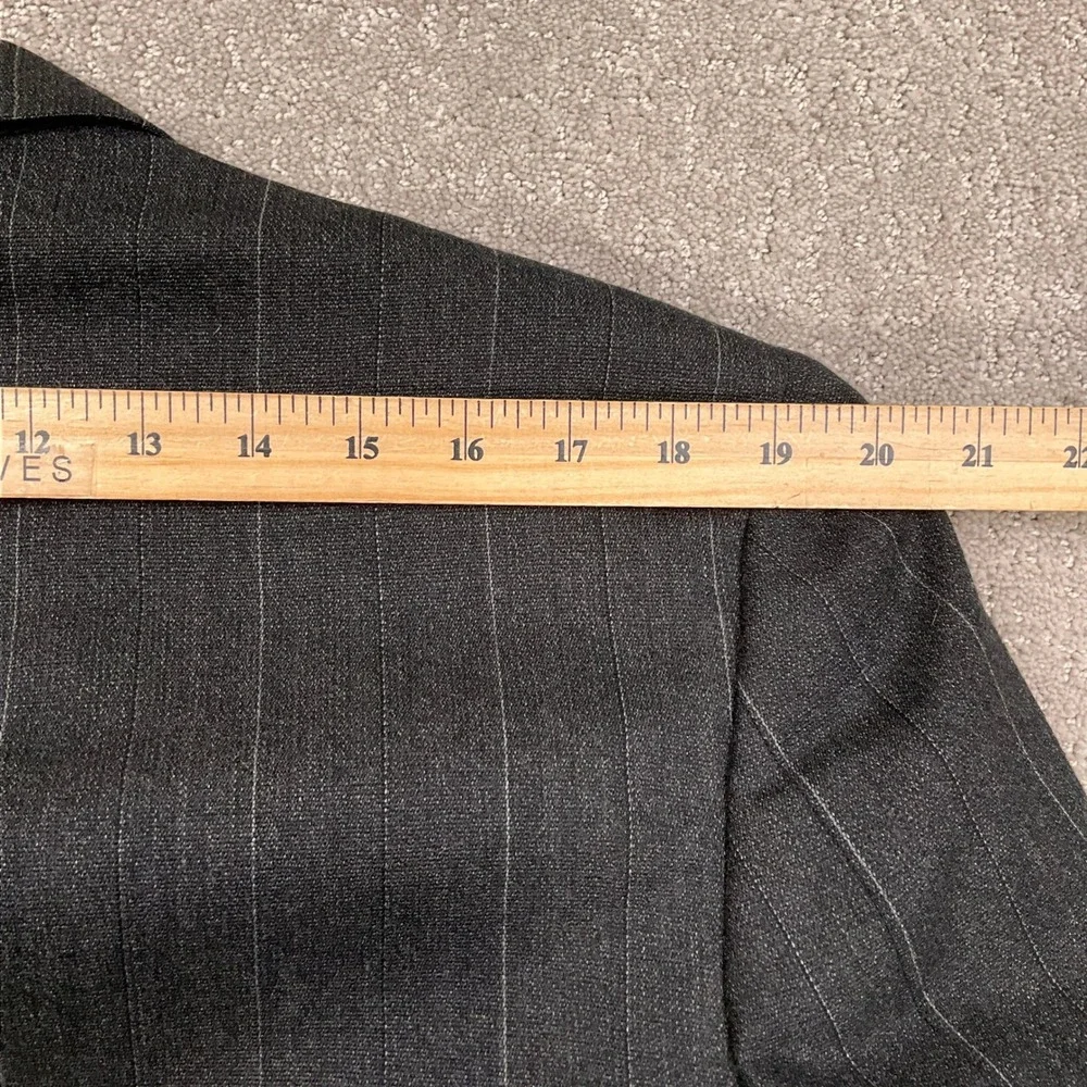 Pierre Cardin Blazer Mens 44R Charcoal Pinstripe Double Breasted‎ Corporate VTG
